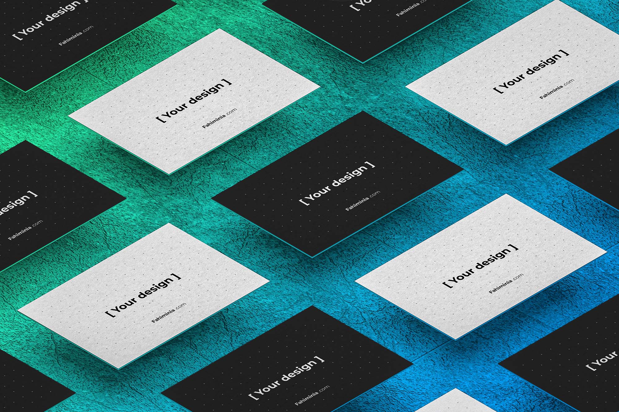 Free Isometric Business Cards Mockup PSD Template | Business Card Mock