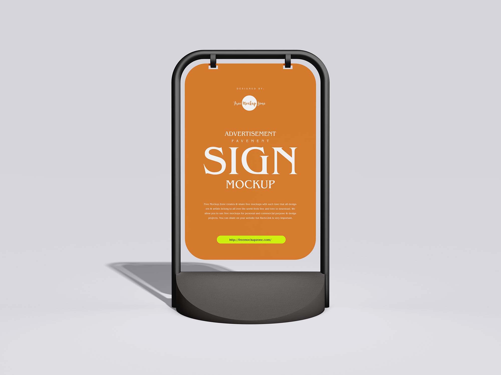 Free Pavement Sign Mockup (PSD) - Download Fimga Resource