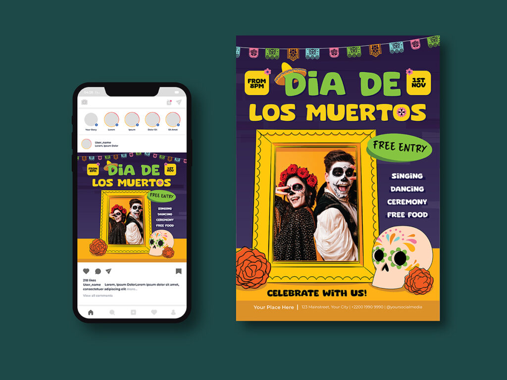 Dia De Los Muertos Flyer Download Free Resource