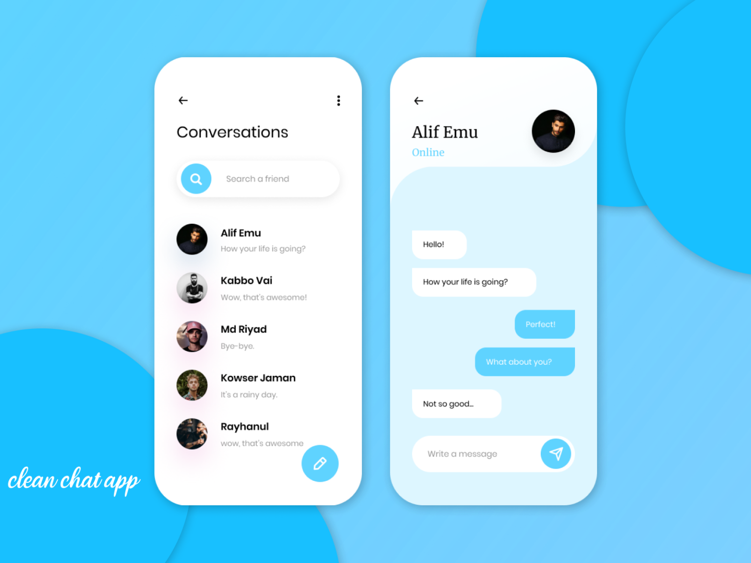 Clean Chat App UI Download Free Resource