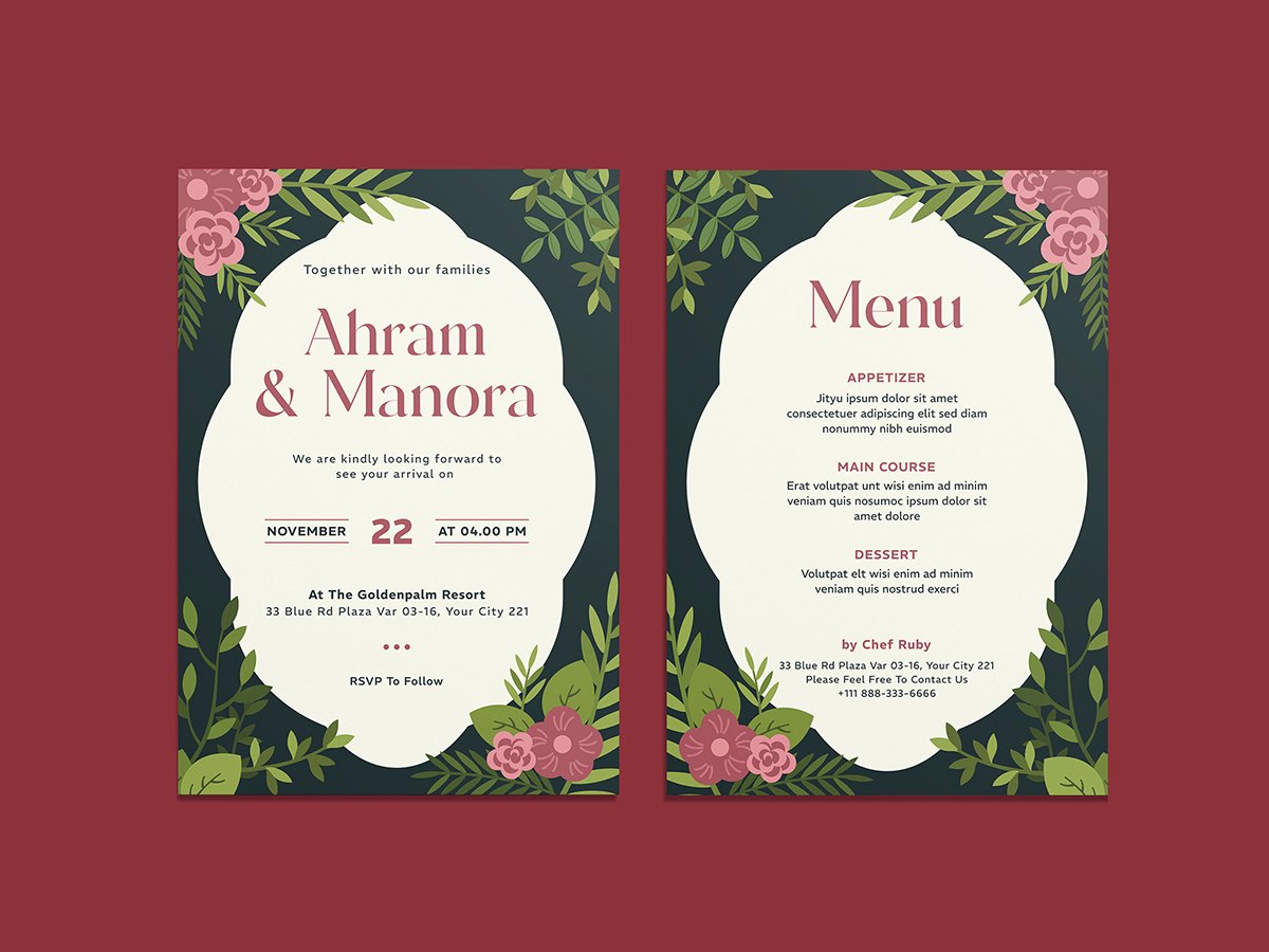 Florias Wedding Invitation Template - Download Free Resource